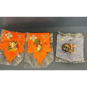 LOT 3‎ Charming Tails Mouse Lapel Pins Leaf & Acorn Club Member Exclusive New